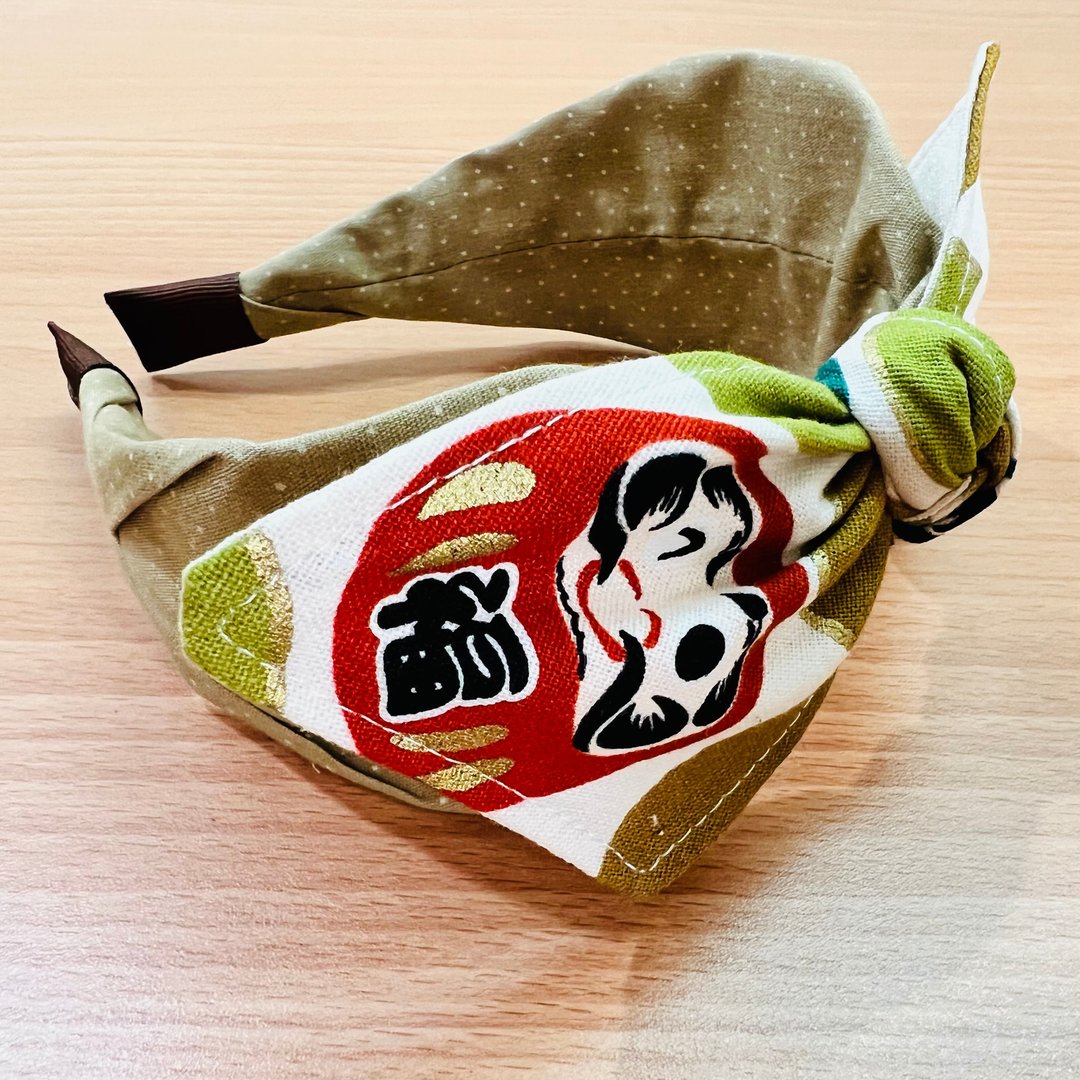 MOYA 宽版手工发箍 圆圆的达摩 - 发饰 - 棉．麻 蓝色