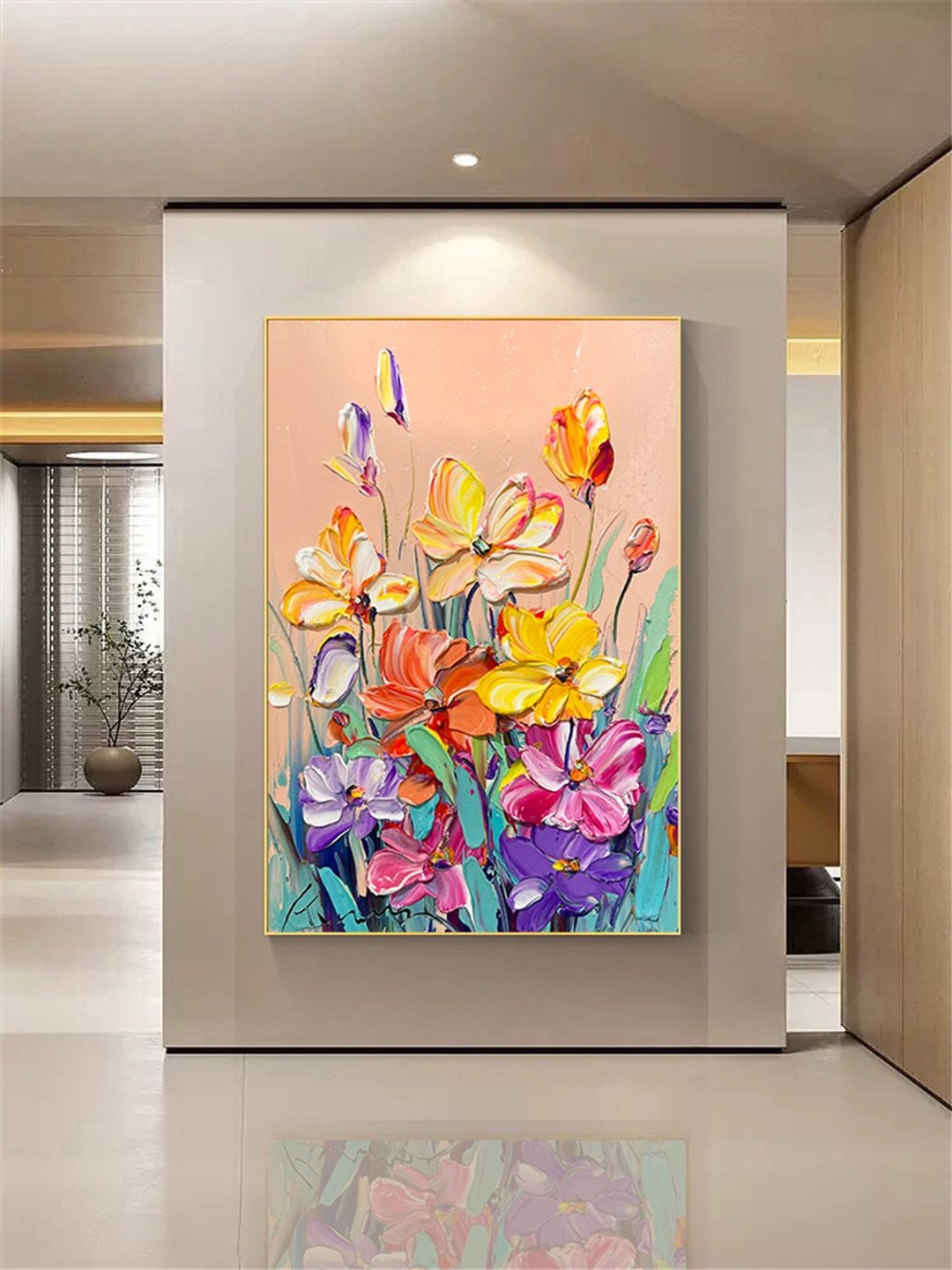 夏花 手绘油画/抽象/原创商品/装饰画/挂画/客厅/走廊/玄关挂画 - 海报/装饰画/版画 - 亚麻 多色