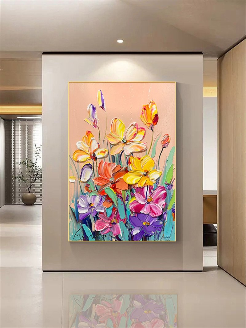 夏花 手绘油画/抽象/原创商品/装饰画/挂画/客厅/走廊/玄关挂画 - 海报/装饰画/版画 - 亚麻 多色