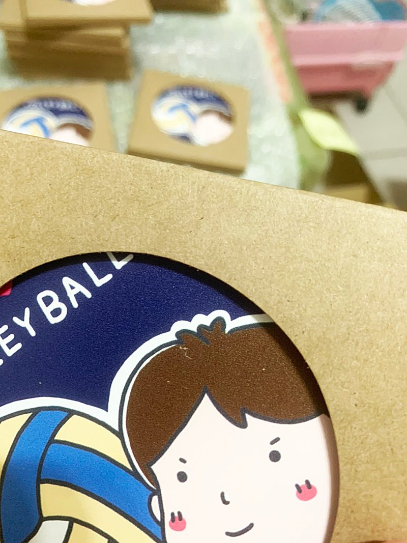 【一咪咪小瑕疵】排球吸水杯垫 - 杯垫 - 陶 多色