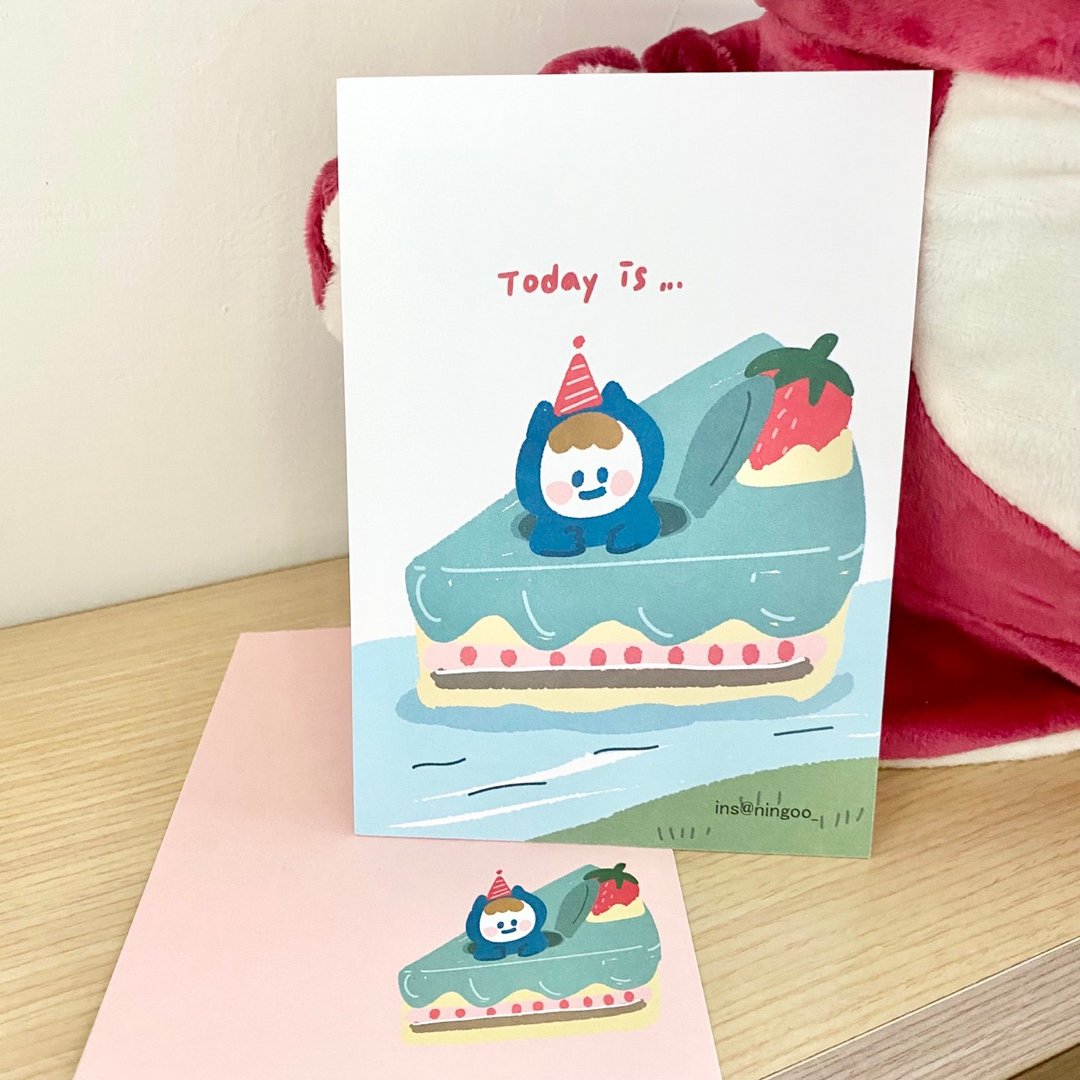Nings 明信片-生日卡 小蛋糕 - 卡片/明信片 - 纸 