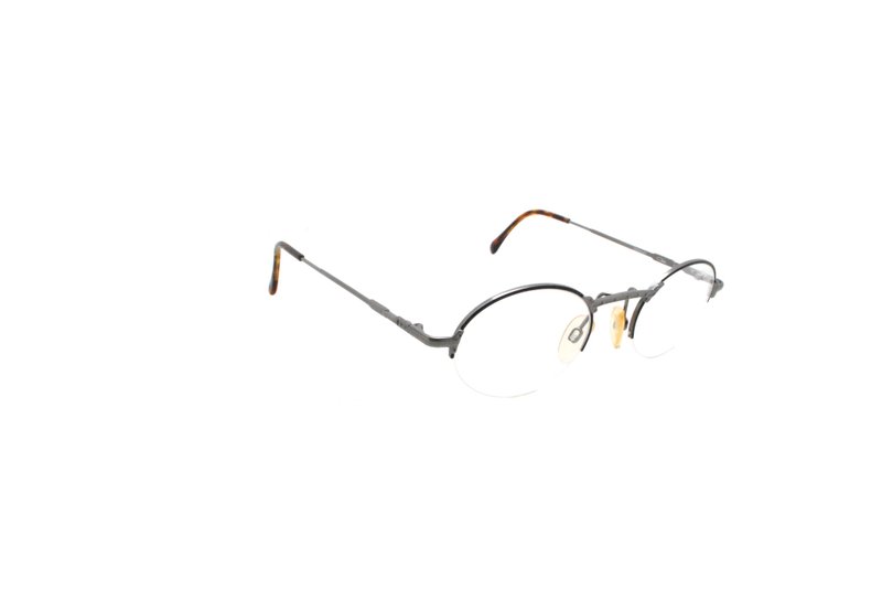 可加购平光/度数镜片 Cazal POINT 2 MOD 1107 Col. 488 90年代德国制古董眼镜 - 眼镜/眼镜框 - 其他金属 银色