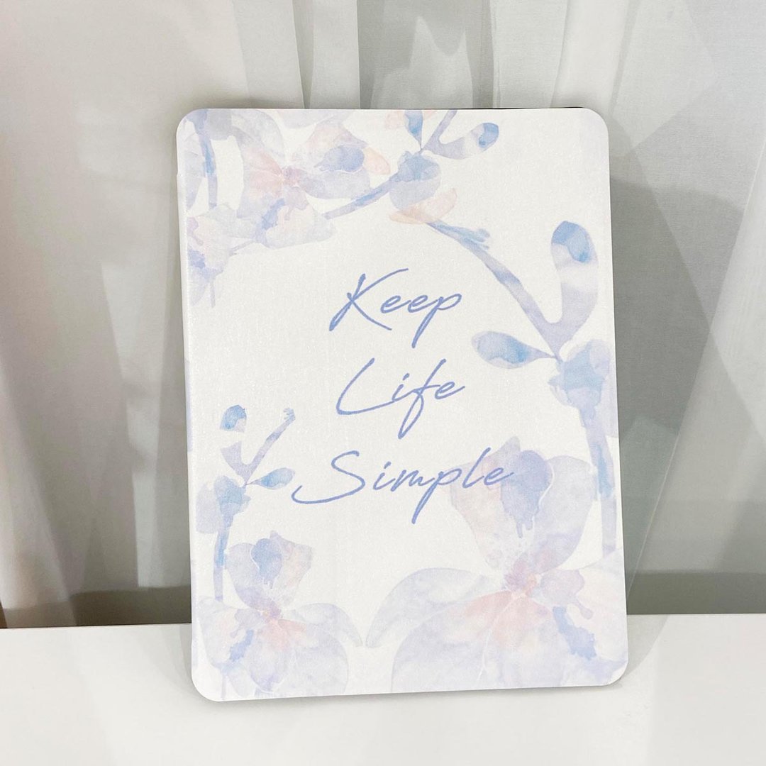【KEEP LIFE SIMPLE  冰蓝水彩花】 IPAD保护壳 附笔糟位 - 平板/电脑保护壳 - 其他材质 