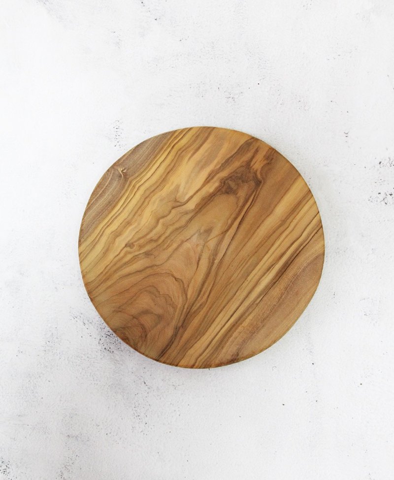 英国Naturally Med橄榄木一体成型20厘米圆形砧板/餐板/展示板 - 托盘/砧板 - 木头 咖啡色