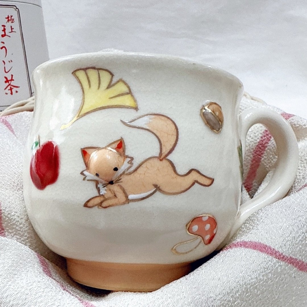 京烧立体马克杯 - 狐狸(棕色) - 咖啡杯/马克杯 - 陶 