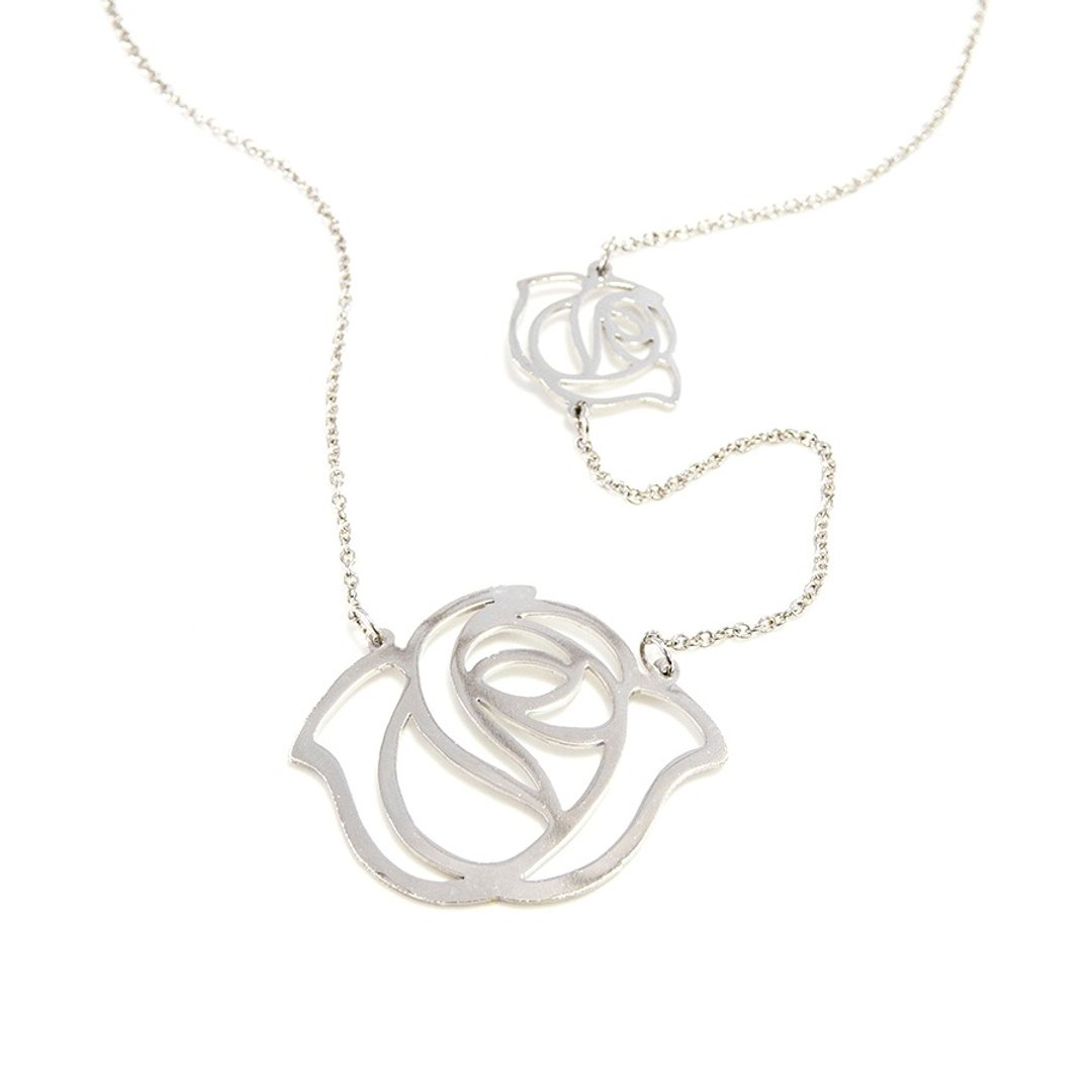 2 Steps rose necklace - 项链 - 铜/黄铜 银色