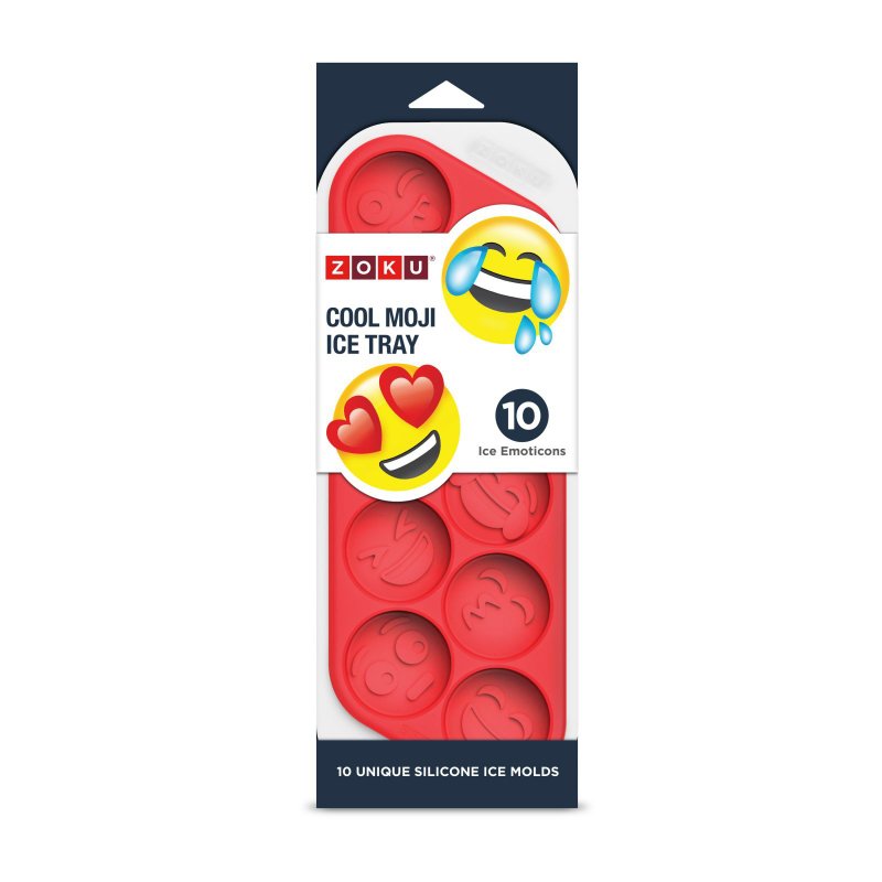 Emoji 表情图案硅胶冰模冰格 - 厨房用具 - 硅胶 红色
