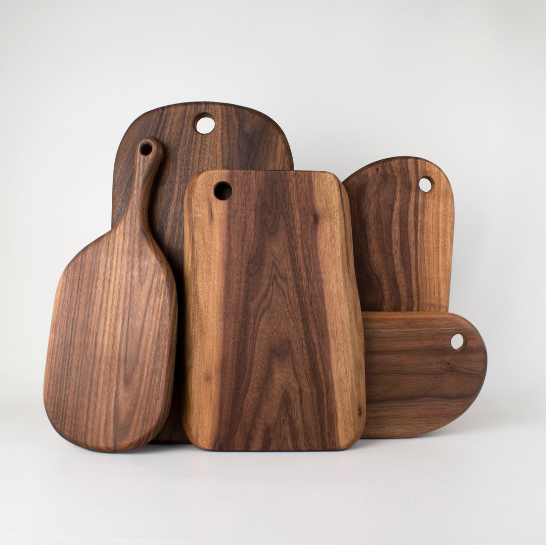黑胡桃木 Black Walnut 自然边 砧板 Natural Side Cutting Board - 托盘/砧板 - 木头 咖啡色