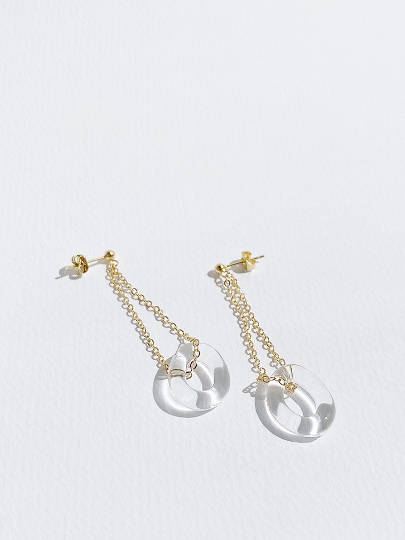 LILI earrings - 灯工烧制玻璃 耳环 - 耳环/耳夹 - 玻璃 透明