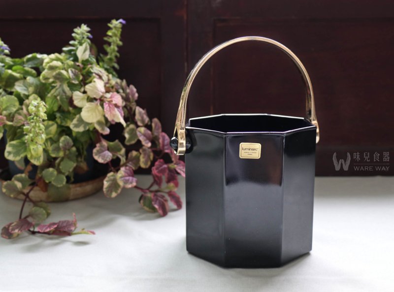 早期luminarc八角 • 黑冰桶 (餐具/老件/旧物/玻璃/几何) - 其他 - 玻璃 黑色