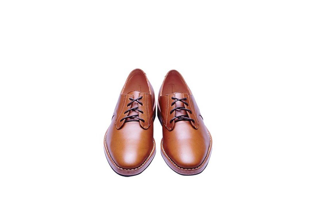 Stitching Sole_Basic_Tan - 男款皮鞋 - 真皮 橘色