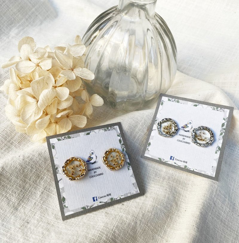 *coucoubird* 透明花环耳环 - 耳环/耳夹 - 24k 金 金色