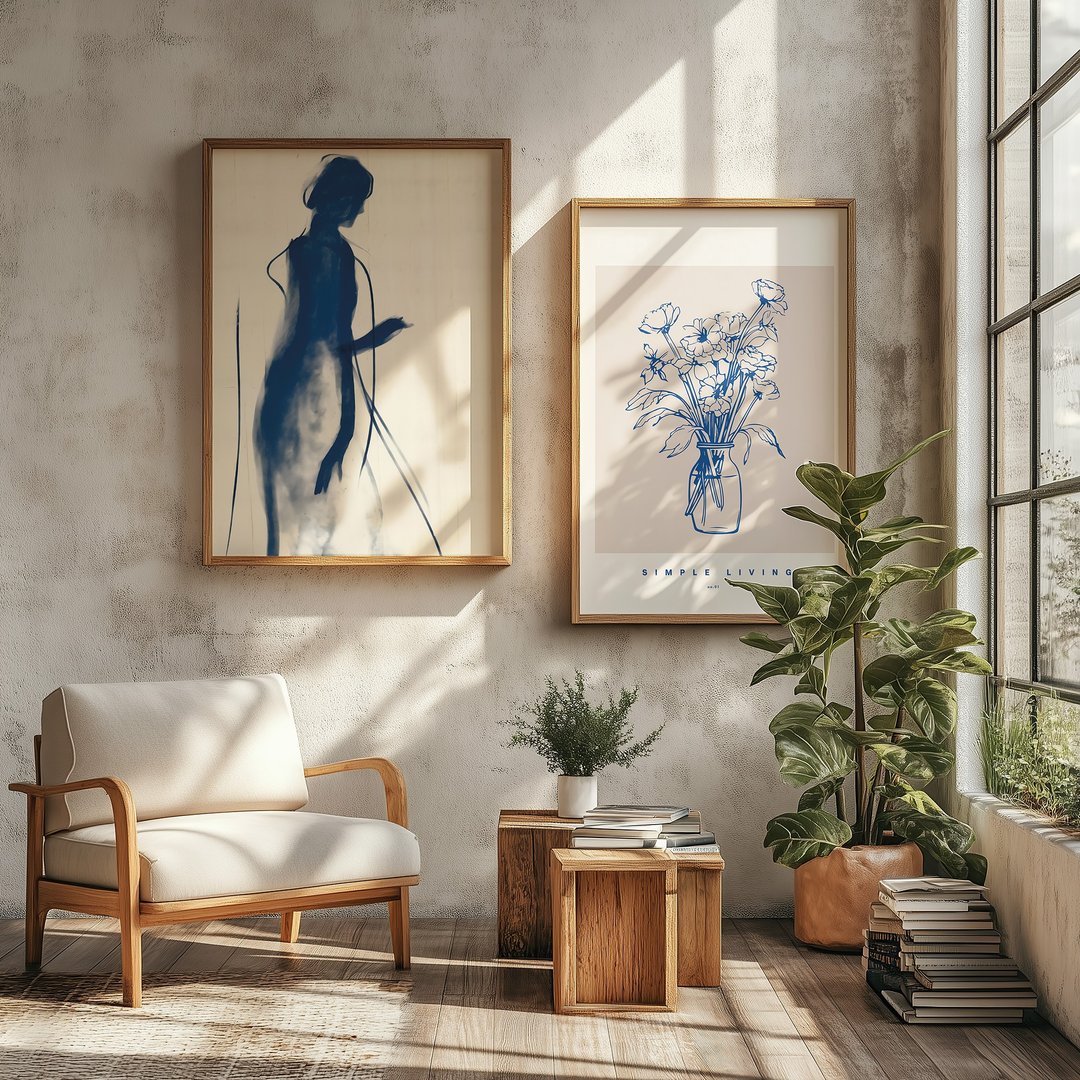 简单生活 Simple Living / 极简人物花卉组合画 / 挂画 海报 - 海报/装饰画/版画 - 纸 