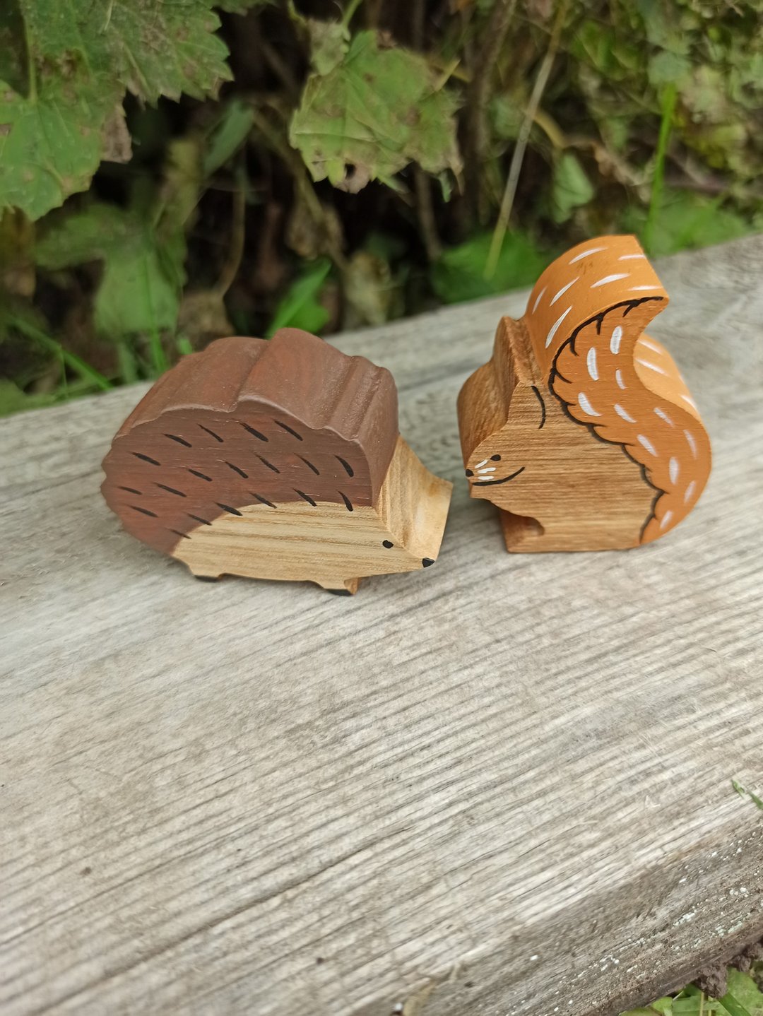 Wooden toy hedgehog,wood squirrel forest animals,Montessori baby toys, first toy - 玩具/玩偶 - 木头 咖啡色