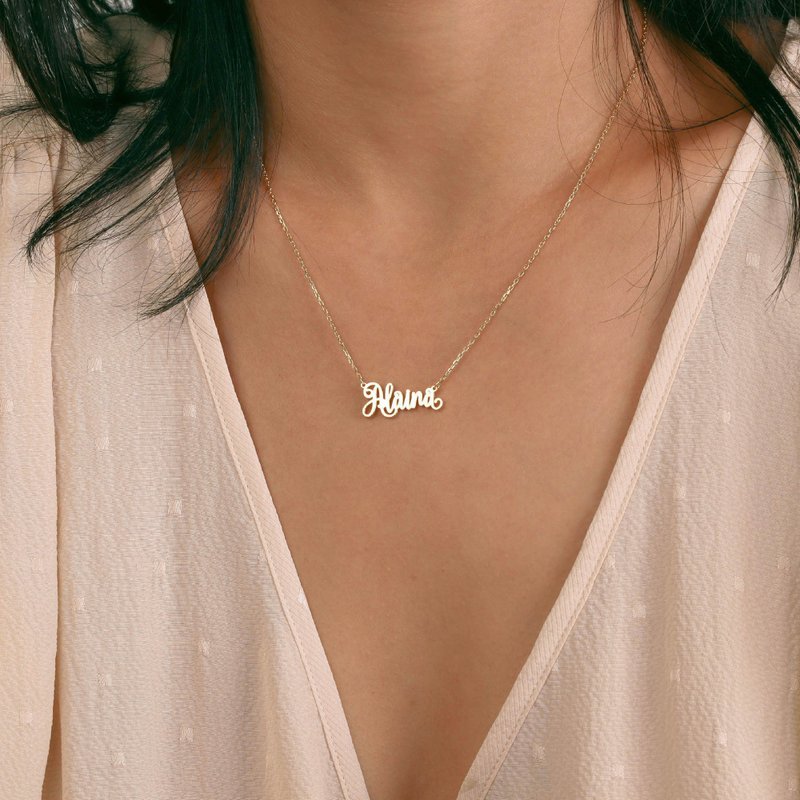 訂製英文名字項鏈s925銀字母項鏈個性化氣質百搭項鏈閨蜜禮物 - 项链 - 银 金色