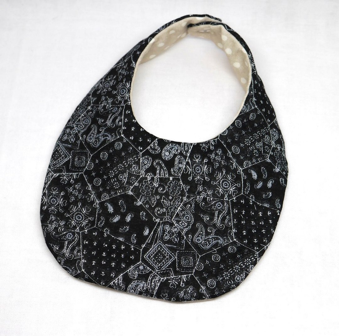 Japanese Handmade 8-layer- gauze Baby Bib - 围嘴/口水巾 - 棉 黑色