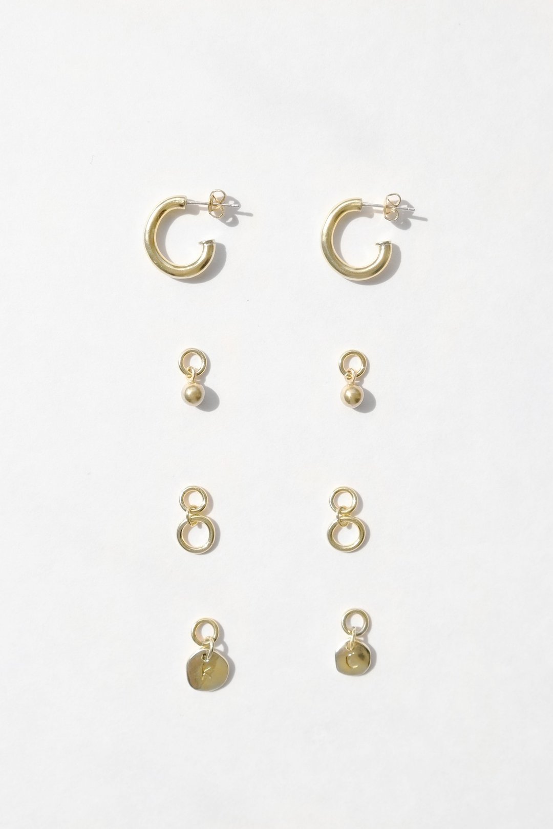 Chubby Hoop Earring Set 小单圈耳环 配件组 - 耳环/耳夹 - 纯银 银色