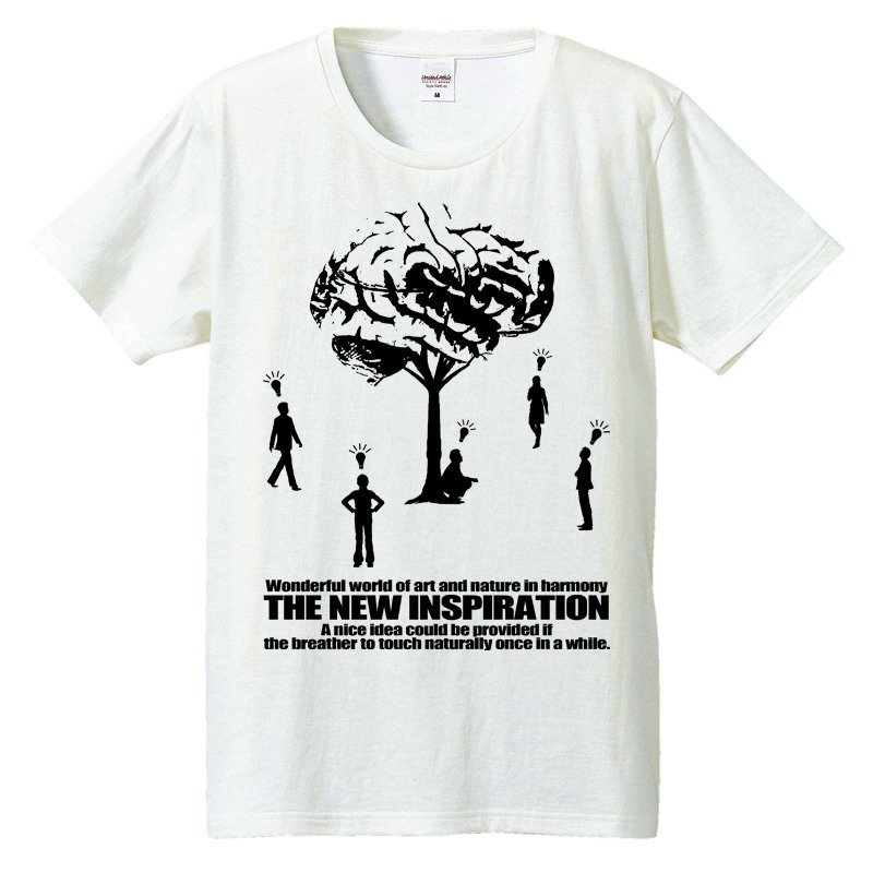 T-shirt / Inspiration - 男装上衣/T 恤 - 棉 白色