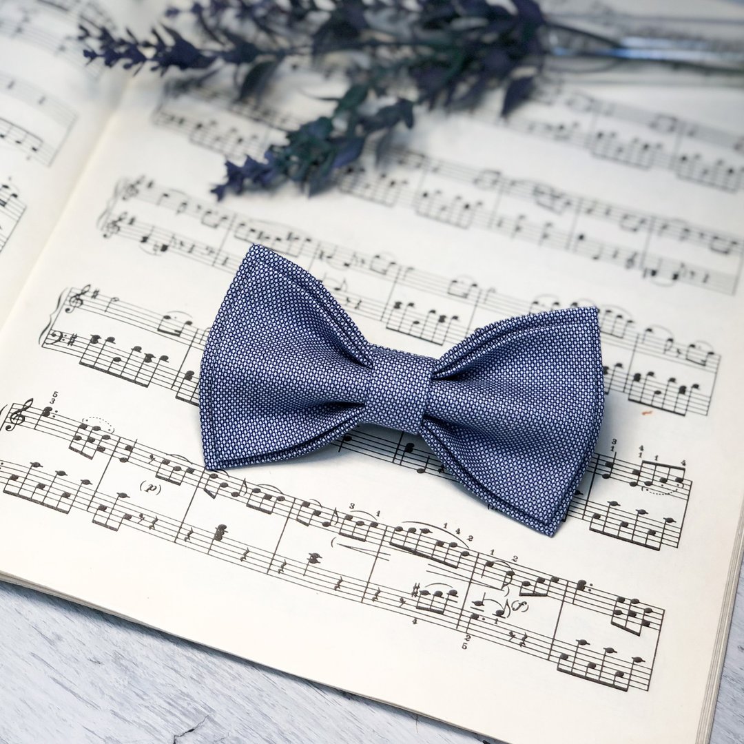 Sky Blue Bow Tie - Step Dad Gift - Boys Neck Tie - Men's Wedding Attire - 领结/领巾 - 棉 灰色