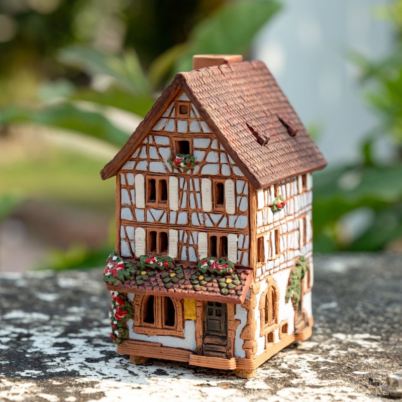 法国亚尔萨斯小屋 高12cm - 摆饰 - 陶 