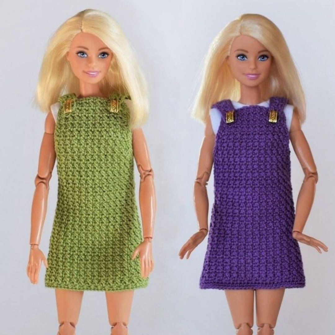 Crochet sundress Barbie pattern  pdf, doll clothes pattern digital download - 编织/刺绣/羊毛毡/裁缝 - 棉 绿色