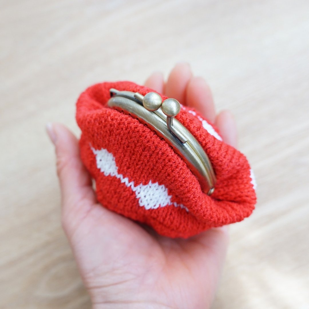 Ba-ba handmade Pattern knitted mini-pouch No.C1560 - 零钱包 - 其他材质 红色