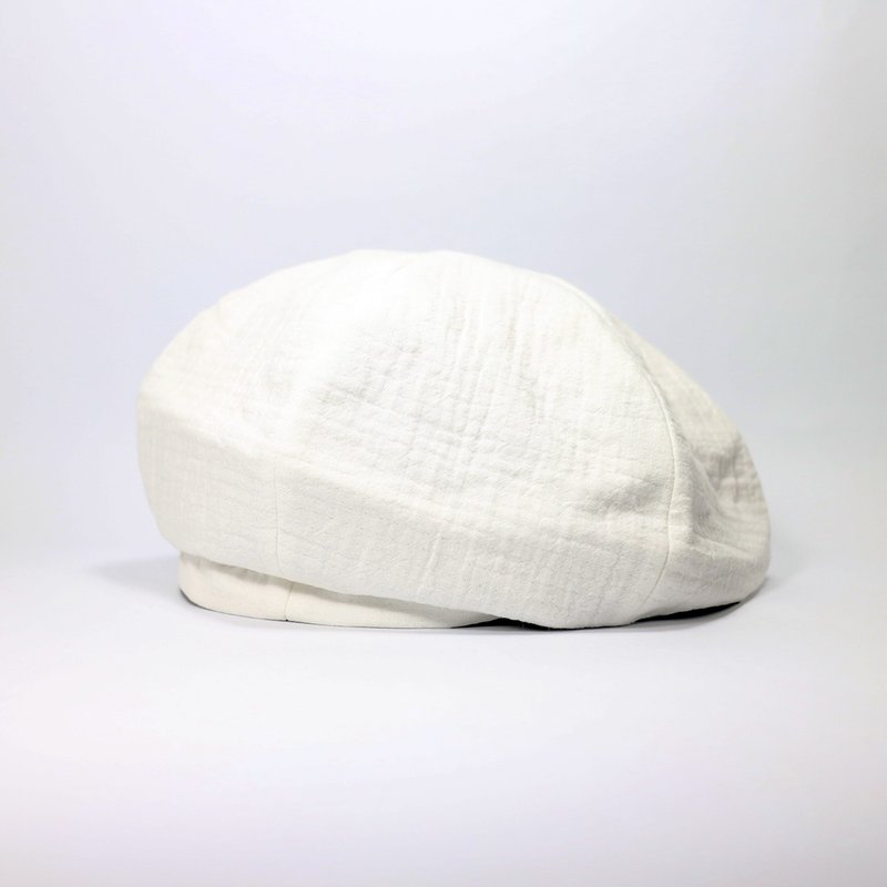 JOJA / 贝蕾 / 厚泡泡绵纱 / 白 - 帽子 - 棉．麻 白色