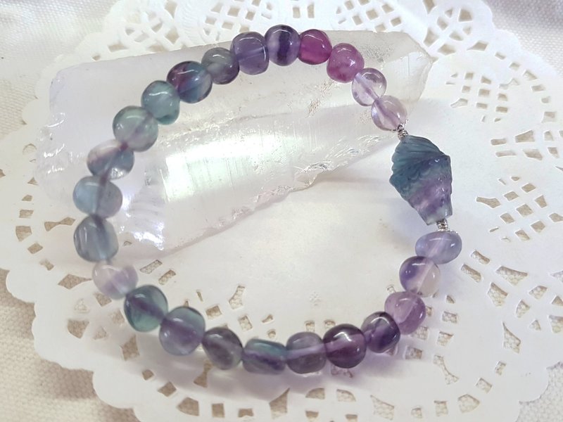 CJ31。随型萤石冰淇淋手珠 - 手链/手环 - 半宝石 多色