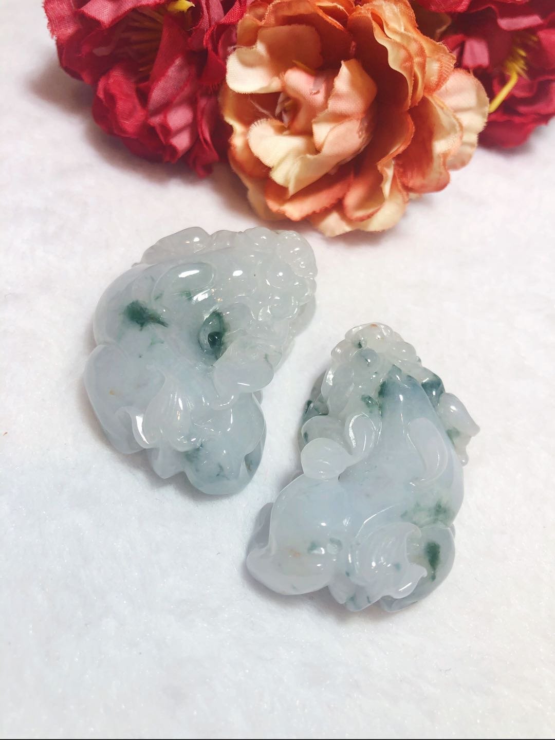 多宝晶石/天然翡翠A货貔貅吊坠/老坑翡翠/飘花/超大貔貅/附证书 - 项链 - 玉石 