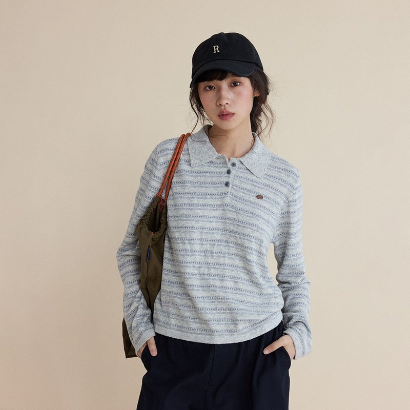 彩色条纹polo衫|上衣|两色|春款|Sora-1770 - 女装上衣 - 棉．麻 多色