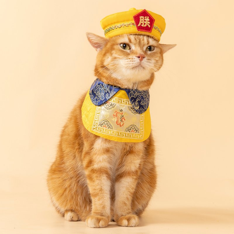 【龙年特辑】毛孩专用龙袍 - 衣/帽 - 棉．麻 黄色