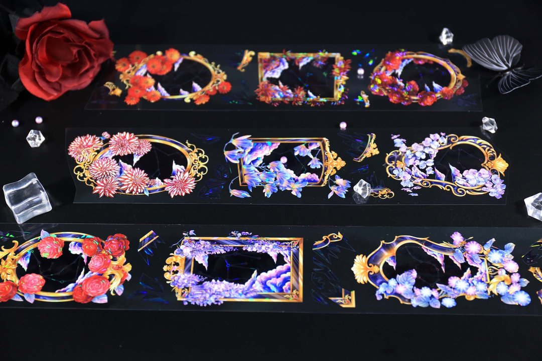 镜花奇缘 PET 纸胶带 白墨贝壳光 10米卷 - 纸胶带 - 塑料 多色