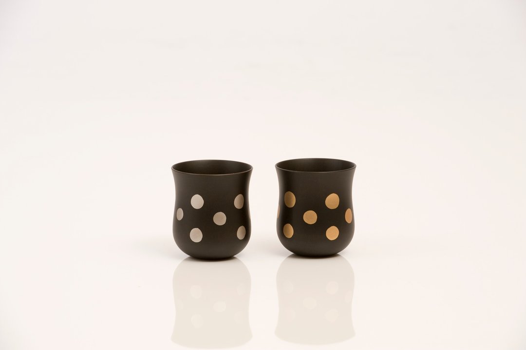 Dot cup Urushi Kuro Gold&Silver - 其他杯子 - 木头 金色