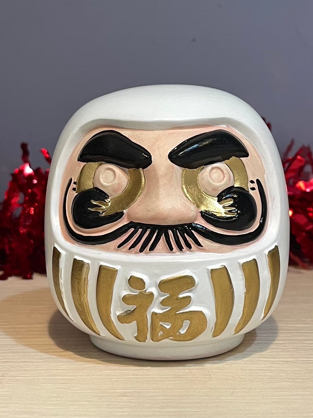 祈愿招福不倒翁存钱筒(白)目标达成 - 摆饰 - 陶 白色