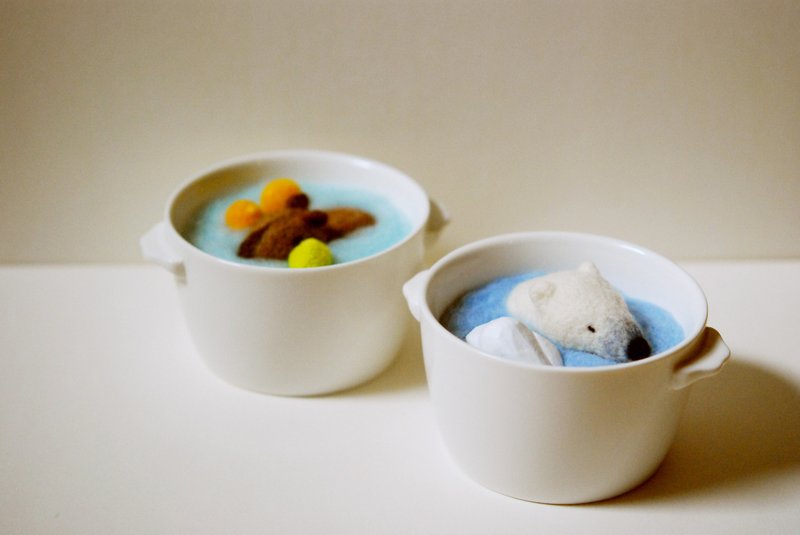 小动物浓汤系列│　北极熊冷汤、水豚柚子汤 - 摆饰 - 羊毛 