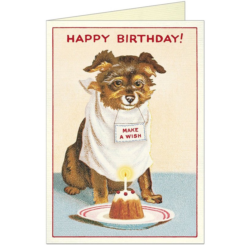 Cavallini & Co.  GREETING CARD 生日卡(大)_狗狗吹蜡烛 - 卡片/明信片 - 纸 多色