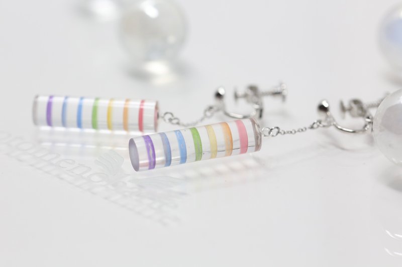 彩虹棱镜耳针和耳夹 - 耳环/耳夹 - 压克力 多色