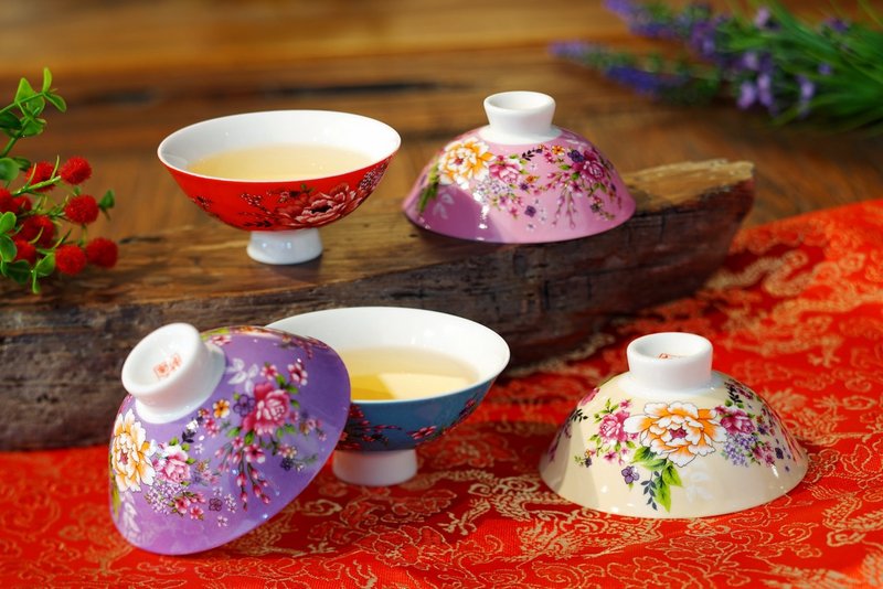 红花响杯/吉祥杯/吉响杯/心想事成/财源广进 - 茶具/茶杯 - 瓷 多色