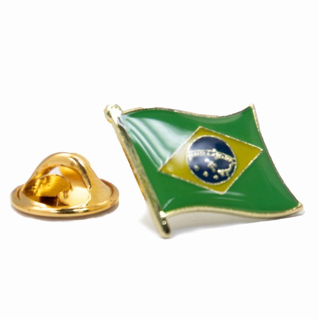 Brazil 巴西 国徽别针 徽章 金属配饰 别针 纪念品 配饰 西装  配 - 胸针 - 其他材质 多色