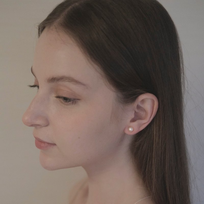 MAISON M So法珍珠耳环-白色 M - 耳环/耳夹 - 珍珠 银色