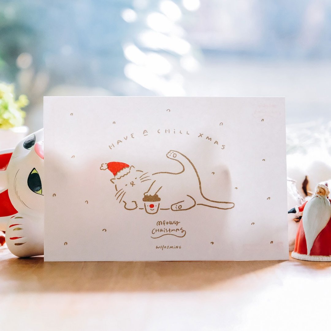 WHOSMiNG 圣诞卡片 - HAVE A CHILL XMAS - 卡片/明信片 - 纸 白色