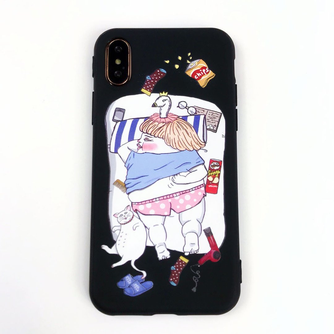 懒2.0 - iPhone 手机壳 (全软壳) - 手机壳/手机套 - 塑料 黑色