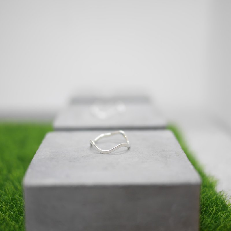 925 纯银波浪戒指 925SLIVER WAVE RING - 戒指 - 其他金属 灰色