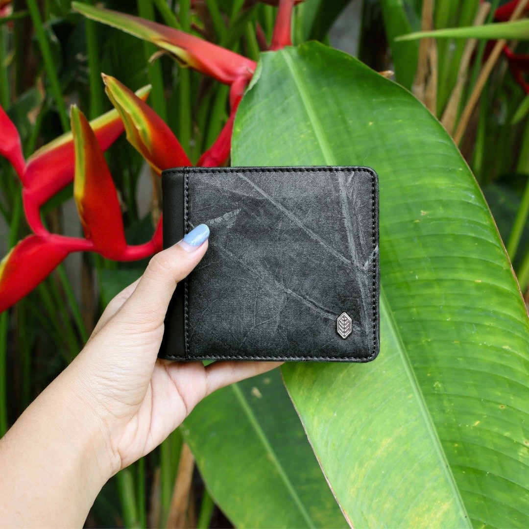男士钱包 黑色 (Coin wallet) - 皮夹/钱包 - 植物．花 黑色