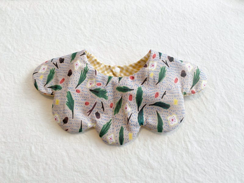 Mokumoku Bib / Bib (Acorn) - 围嘴/口水巾 - 棉．麻 卡其色