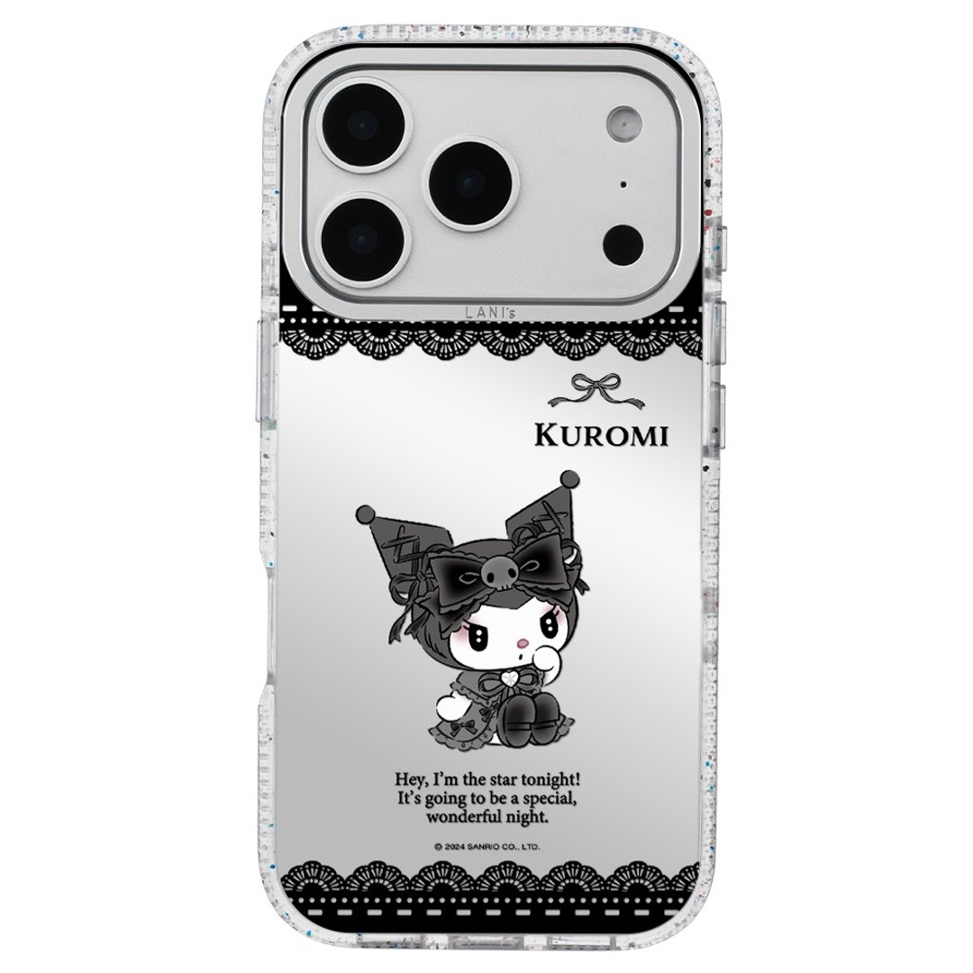 酷洛米 镜面蕾丝 磁吸彩框 iPhone 17 16 15 14 13 Pro Max 防摔 - 手机壳/手机套 - 环保材料 银色