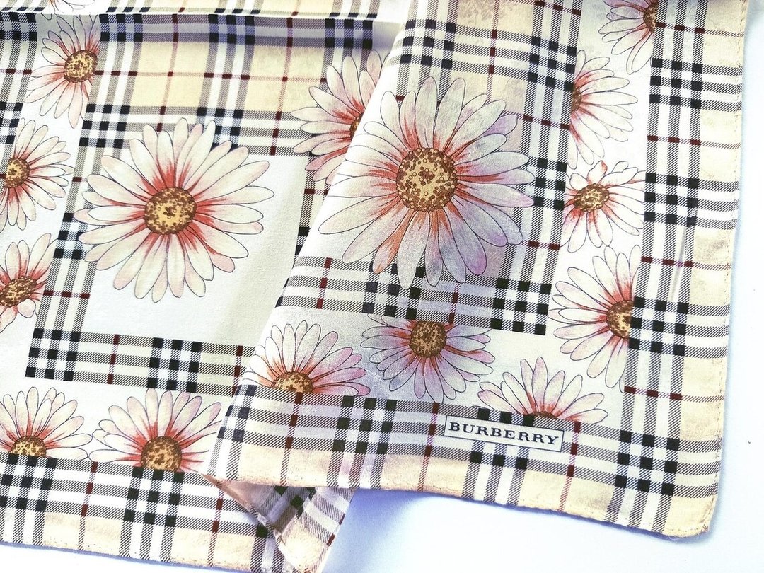 Burberry 古董雏菊格纹印花手帕 19.5 x 19.5 英寸 - 手帕/方巾 - 棉 粉红色