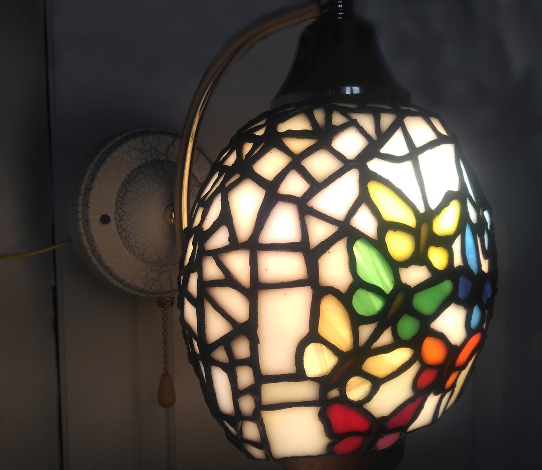 Lamp stained glass in Tiffany technique HandmadeMosaic - 灯具/灯饰 - 玻璃 多色