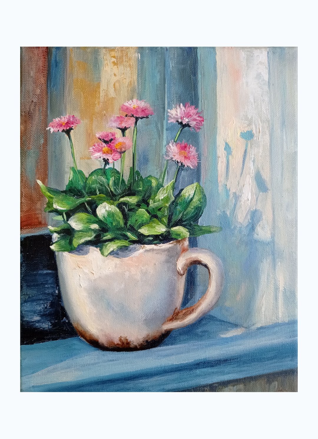 花画  花卉植物 挂画  原画  手绘  雏菊  手工绘画  漂亮的 - 海报/装饰画/版画 - 其他材质 多色