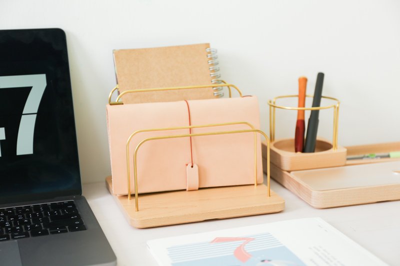 【Jeantopia】知音选品 实木堆叠文具收纳 黄铜文件架M | 1534820 - 文件夹/资料夹 - 木头 